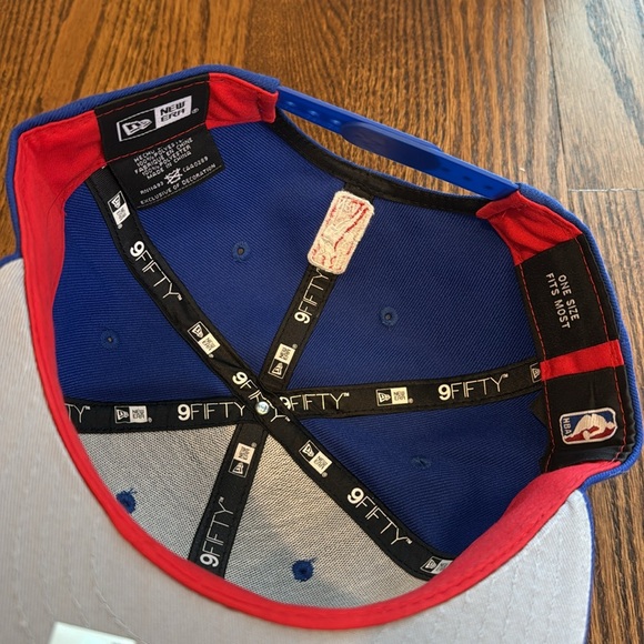 Philadelphia 76ers NBA Blue Red White Baseball SnapBack Hat NWT - Picture 8 of 9
